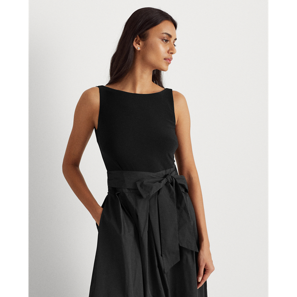 Black Taffeta Sleeveless Gown Lauren 4