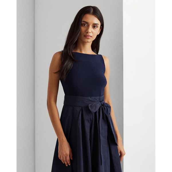 Lighthouse Navy Taffeta Sleeveless Gown Lauren 4