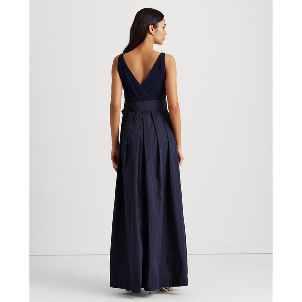 Lighthouse Navy Taffeta Sleeveless Gown Lauren 5