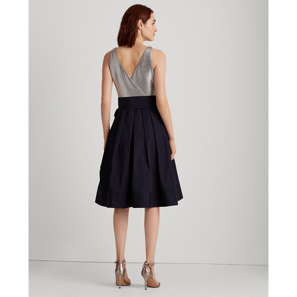 Lighthouse Navy/Dark Grey Sleeveless Taffeta Dress Lauren 5