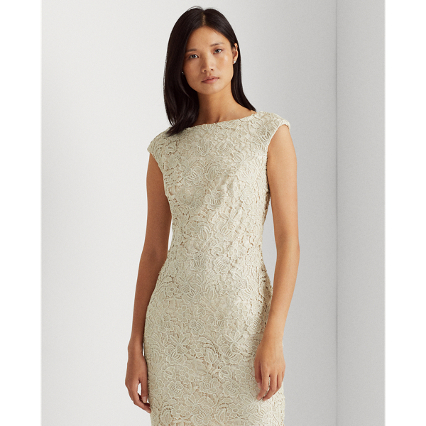 Ivory Lace Cap-Sleeve Dress Lauren 4