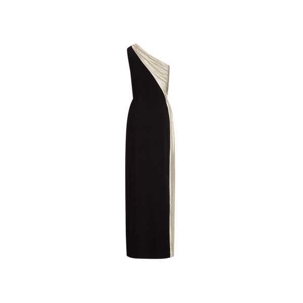 Black/Lannister Gold Metallic Jersey Gown Lauren 2