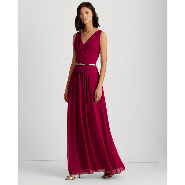 Robe sans manches en georgette