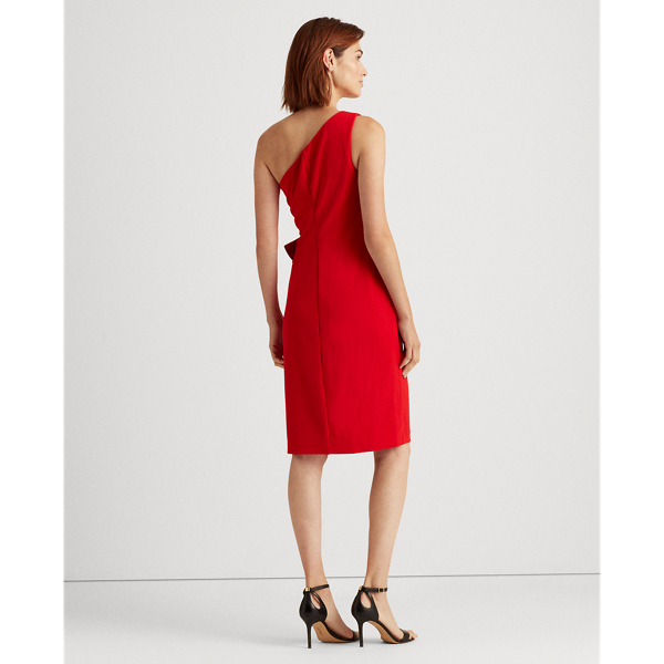 Einschultriges Cr&ecirc;pekleid mit R&uuml;schen Lauren in Orient-Rot 5