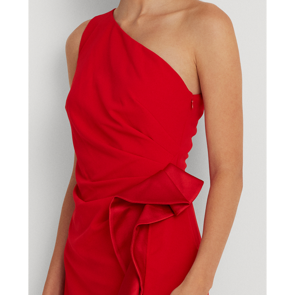 Einschultriges Cr&ecirc;pekleid mit R&uuml;schen Lauren in Orient-Rot 6