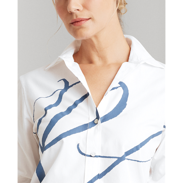 White Monogram Cotton Shirt Lauren 5