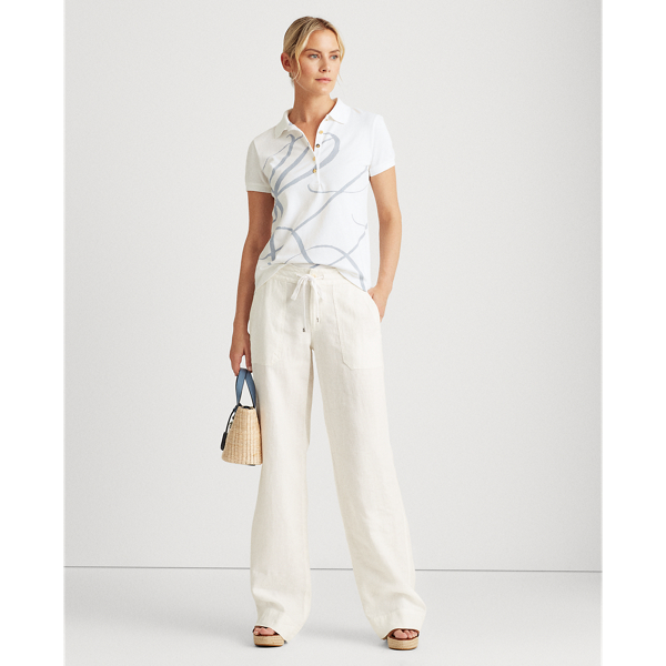 White Pique Polo Shirt Lauren 3