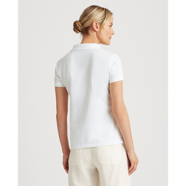 White Pique Polo Shirt Lauren 5