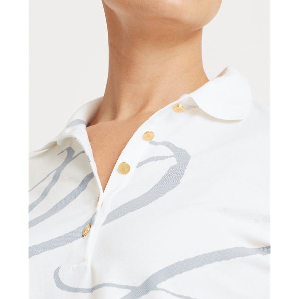 White Pique Polo Shirt Lauren 7