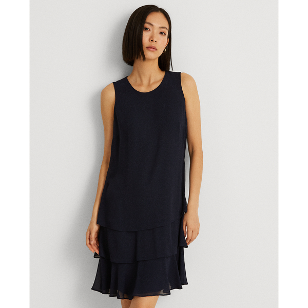 Lighthouse Navy Georgette Shift Dress Lauren 4