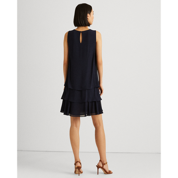 Lighthouse Navy Georgette Shift Dress Lauren 5