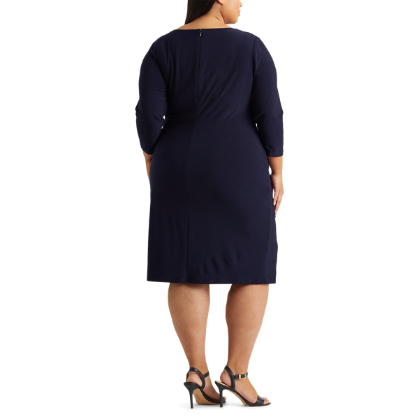 Lighthouse Navy Wrap-Style Jersey Dress Lauren Woman 5