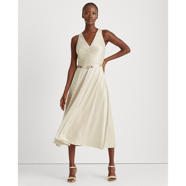 Gold Metallic Bodre Dress Lauren 4