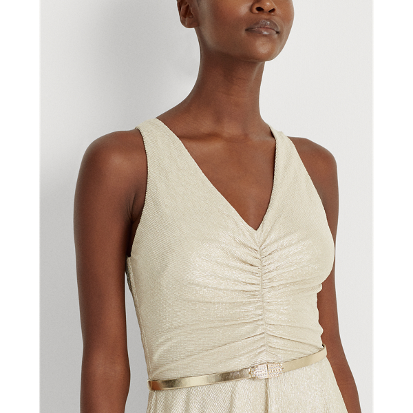Gold Metallic Bodre Dress Lauren 6
