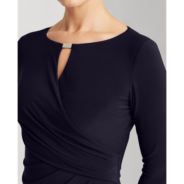 Lighthouse Navy Wrap-Style Jersey Dress Lauren 5