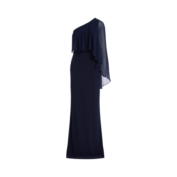 Lighthouse Navy Jersey Cape Gown Lauren 2
