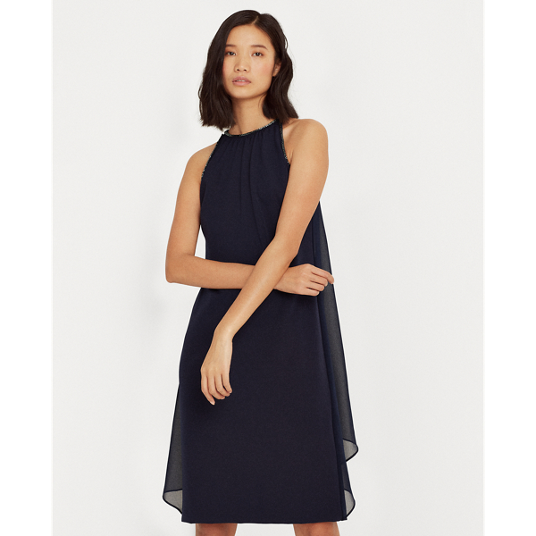 Lighthouse Navy Sleeveless Crepe Dress Lauren 4