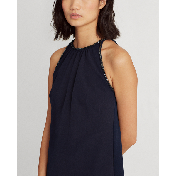 Lighthouse Navy Sleeveless Crepe Dress Lauren 6