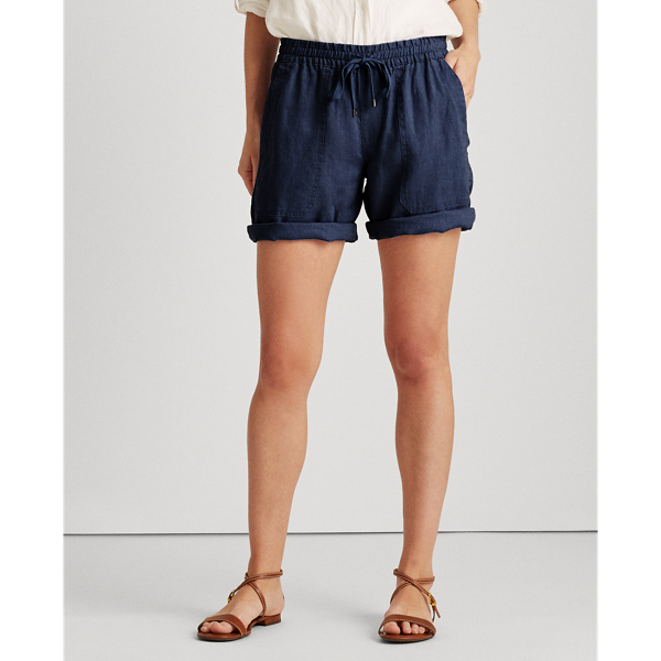 Lauren Navy Linen Drawcord Short Lauren 3