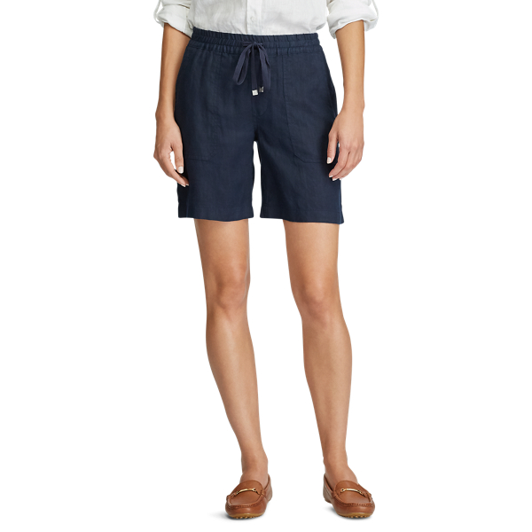 Lauren Navy Linen Drawcord Short Lauren 4