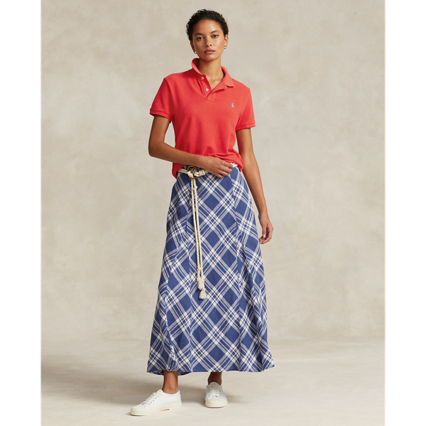 2024 Fashion Women's Striped Pleated Skirts Set & Polo