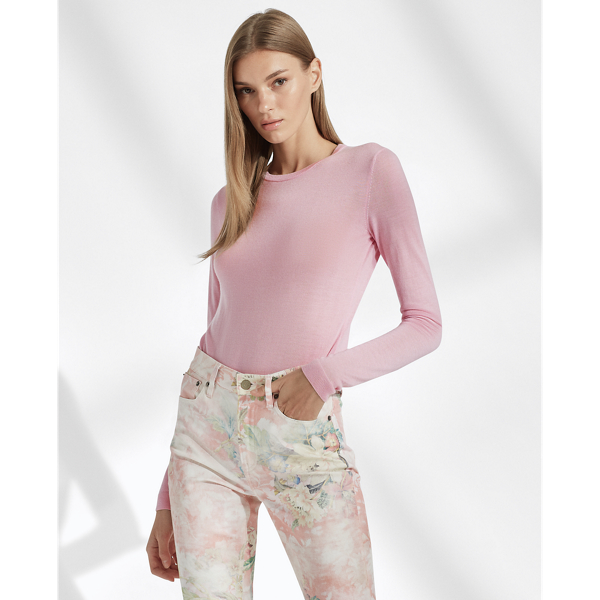 Ballet Pink Cashmere Crewneck Jumper Ralph Lauren Collection 3