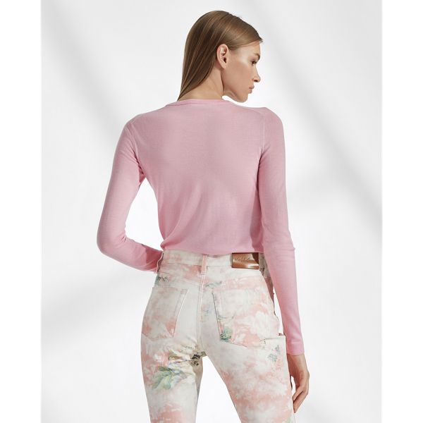 Ballet Pink Cashmere Crewneck Jumper Ralph Lauren Collection 4
