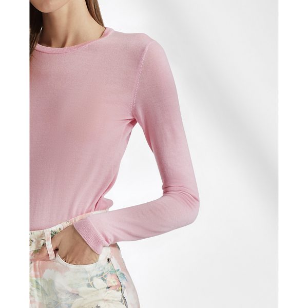 Ballet Pink Cashmere Crewneck Jumper Ralph Lauren Collection 5
