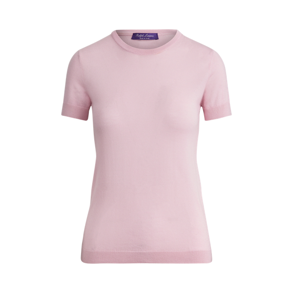 Rib-Knit Silk T-Shirt