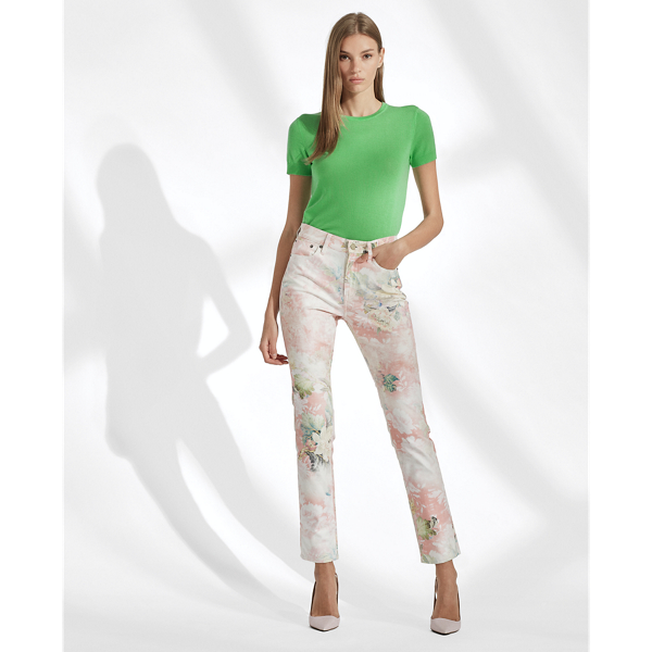 Mint Green Rib-Knit Silk T-Shirt Ralph Lauren Collection 3