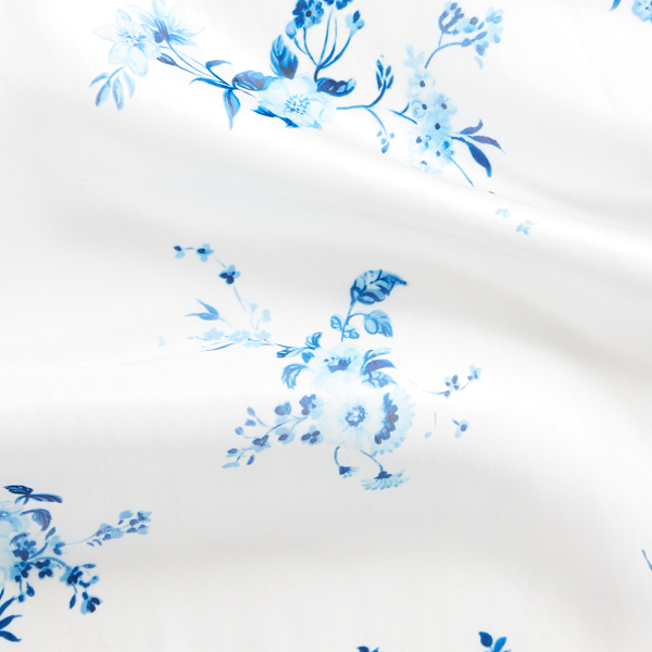 Floral Satin Scarf Ralph Lauren Collection in Blue/White 3