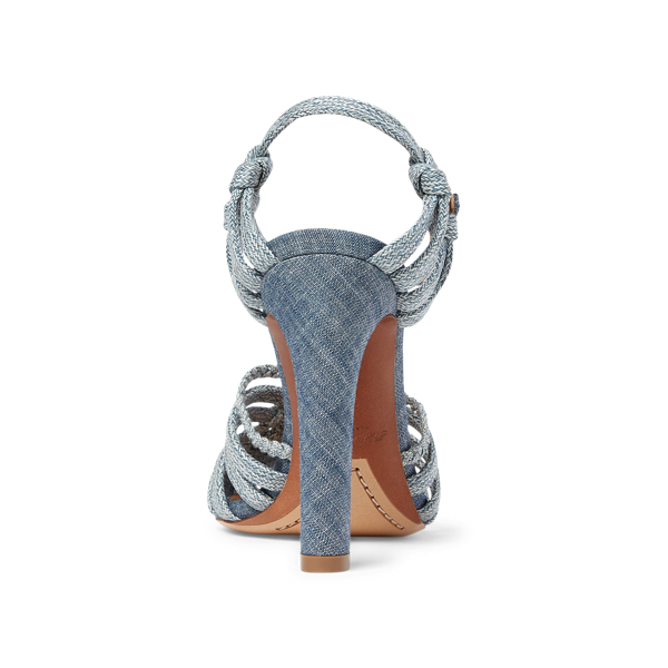 Denim Blue Telma Woven Cotton Sandal Ralph Lauren Collection 3