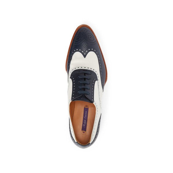 Off White/Navy Starla Calfskin Oxford Ralph Lauren Collection 4