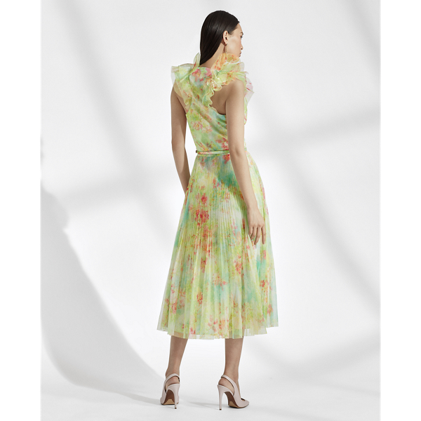 Green Multi Tasha Floral Tulle Dress Ralph Lauren Collection 5