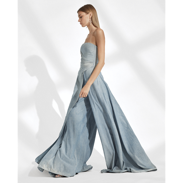 Indigo Madelyn Chambray Jumpsuit Ralph Lauren Collection 5