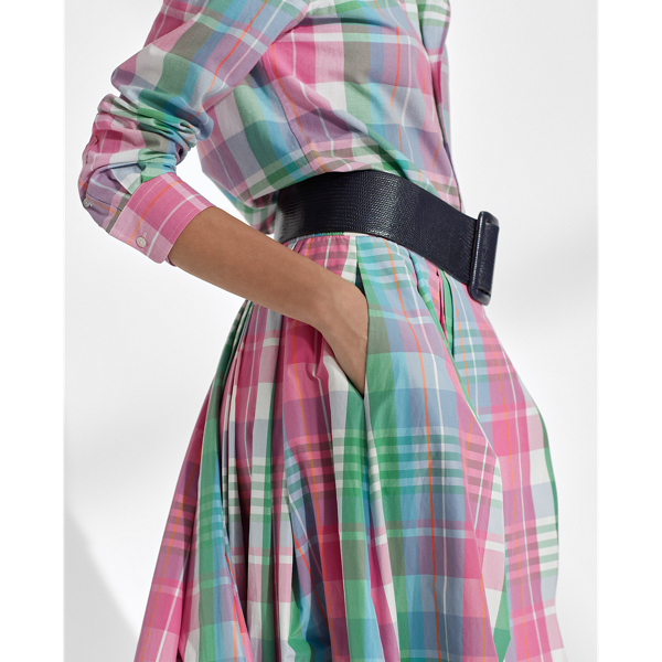 Pink/Green Multi Kimberley Madras Skirt Ralph Lauren Collection 6
