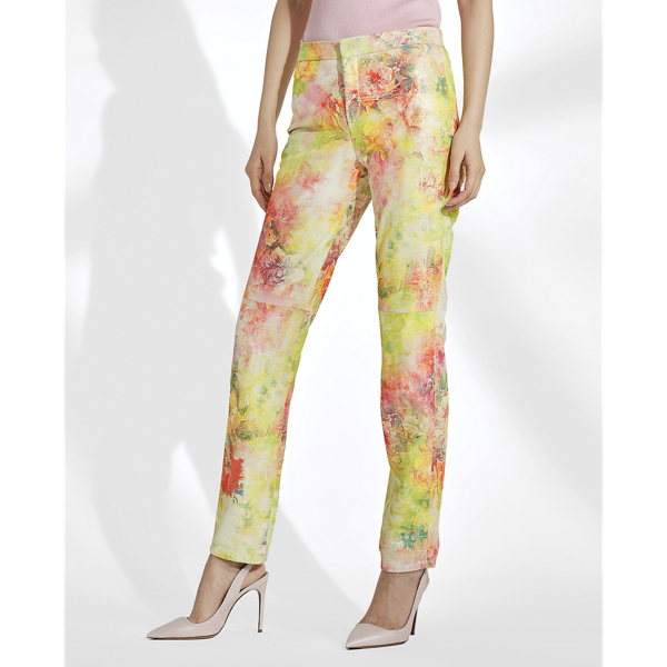 Multi Carlina Floral Suede Trouser Ralph Lauren Collection 4