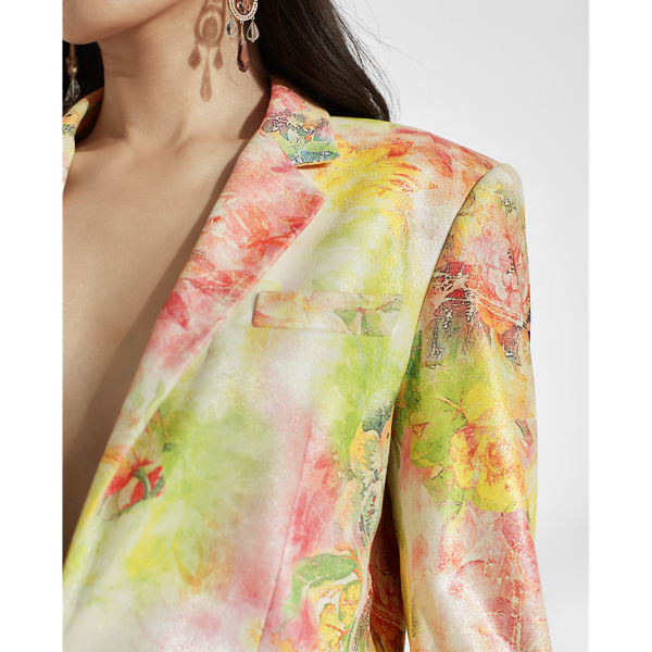 Multi Yvette Floral Suede Jacket Ralph Lauren Collection 5
