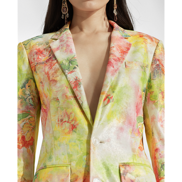Multi Yvette Floral Suede Jacket Ralph Lauren Collection 7