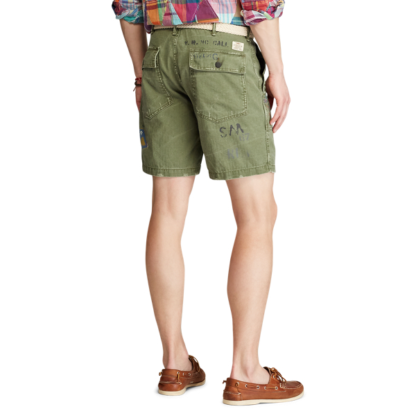 Classic Drab Olive/Print 20.3 cm Relaxed Fit Herringbone Short Polo Ralph Lauren 4