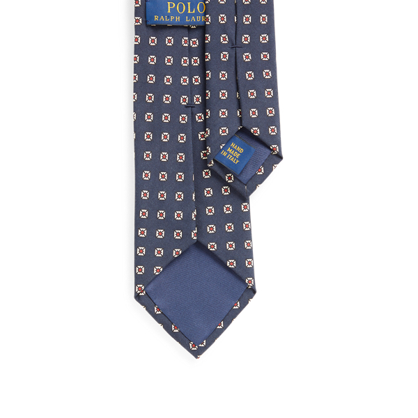 Navy Neat-Print Silk Narrow Tie Polo Ralph Lauren 2