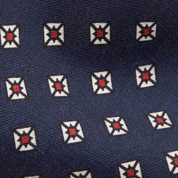 Navy Neat-Print Silk Narrow Tie Polo Ralph Lauren 3