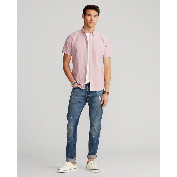 Crimson/White Classic Fit Oxford Shirt Polo Ralph Lauren 3