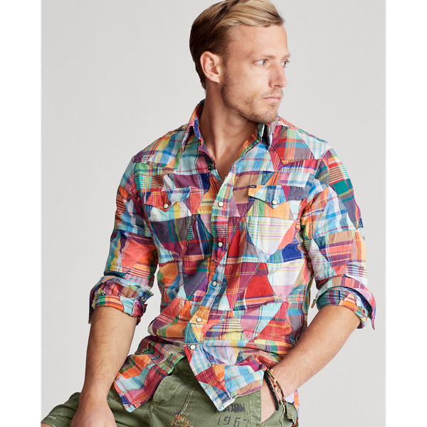 Patchwork Madras Classic Fit Patchwork Shirt Polo Ralph Lauren 4