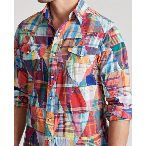 Patchwork Madras Classic Fit Patchwork Shirt Polo Ralph Lauren 6