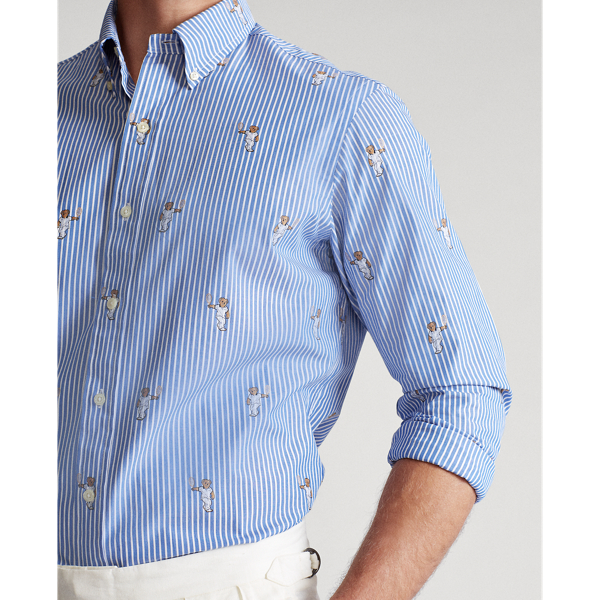 Camisa Custom Fit a rayas con Polo Bear Polo Ralph Lauren en Rayas Polo Bear tenista 5