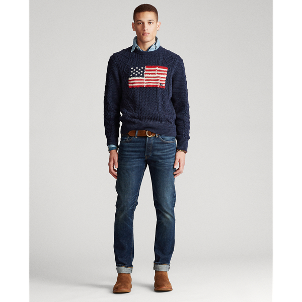 Navy Ragg Aran Patchwork-Flag Jumper Polo Ralph Lauren 3