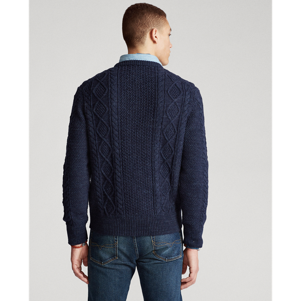 Navy Ragg Aran Patchwork-Flag Jumper Polo Ralph Lauren 5