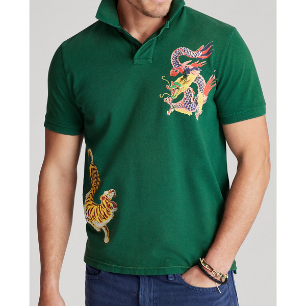 Custom Slim Fit Tour Polo Polo Ralph Lauren em Deep Green 5