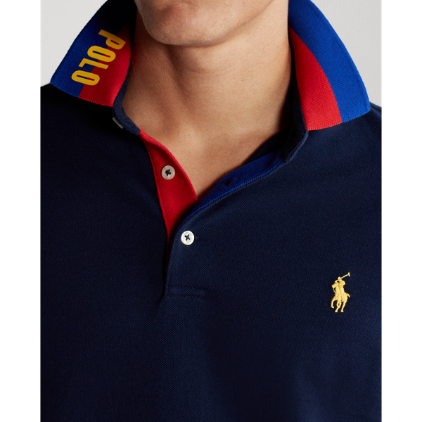 Navy Custom Slim Fit Mesh Polo Polo Ralph Lauren 6